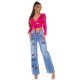 Crop top dama roz ciclam, cu maneca lunga si cupe, Darya Crop top dama roz ciclam, cu maneca lunga si cupe, Darya 4 - jojofashion.ro