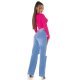 Crop top dama roz ciclam, cu maneca lunga si cupe, Darya Crop top dama roz ciclam, cu maneca lunga si cupe, Darya 5 - jojofashion.ro