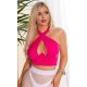 Crop top dama, roz ciclam, cu spate gol, Anushka Crop top dama, roz ciclam, cu spate gol, Anushka 2 - jojofashion.ro