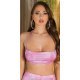 Crop top dama roz in degrade, glitter, mulat, Aireen Crop top dama roz in degrade, glitter, mulat, Aireen 2 - jojofashion.ro
