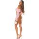 Crop top dama, roz pal, cu umerii goi, maneca lunga, in stil spaniol, Lisette 5 - jojofashion.ro