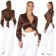 Crop top dama elegant satin maro Kroma 6 - jojofashion.ro