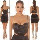 Crop top dama tip corset, din satin, negru, cu fermoar, Justine Crop top dama tip corset, din satin, negru, cu fermoar, Justine 7 - jojofashion.ro