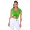 Crop top dama verde cu volanase Kanna