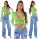 Crop top dama verde light, cu maneca lunga si cupe, Darya Crop top dama verde light, cu maneca lunga si cupe, Darya 7 - jojofashion.ro