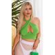 Crop top dama, verde light, cu spate gol, Anushka Crop top dama, verde light, cu spate gol, Anushka 2 - jojofashion.ro