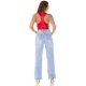 Crop top dama wetlook, rosu, cu decupaje, Ciarra 6 - jojofashion.ro