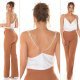 Top dama, decolteu cascada, satin alb, accesorizat cu perle artificiale, Cinnia 7 - jojofashion.ro