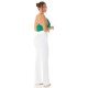 Top dama, decolteu cascada, satin verde, accesorizat cu perle artificiale, Cinnia 6 - jojofashion.ro