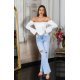 Top dama tip corset, alb, din satin, cu maneca lunga si umerii goi, Esra 4 - jojofashion.ro