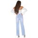 Top dama tip corset, alb, din satin, cu maneca lunga si umerii goi, Esra 7 - jojofashion.ro