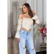 Top dama tip corset, bej, din satin, cu maneca lunga si umerii goi, Esra 3 - jojofashion.ro
