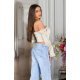 Top dama tip corset, bej, din satin, cu maneca lunga si umerii goi, Esra 4 - jojofashion.ro