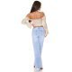 Top dama tip corset, bej, din satin, cu maneca lunga si umerii goi, Esra 6 - jojofashion.ro