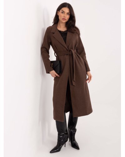 Geci dama, Palton dama  maro cu buzunare revere si cordon Yariana - jojofashion.ro