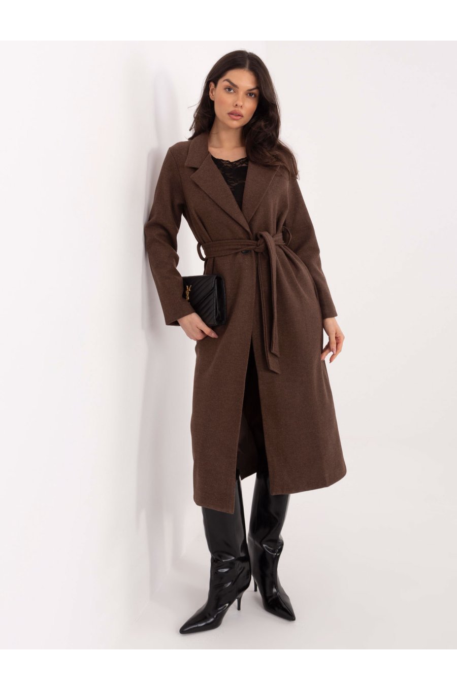 Palton dama  maro cu buzunare revere si cordon Yariana 1 - jojofashion.ro