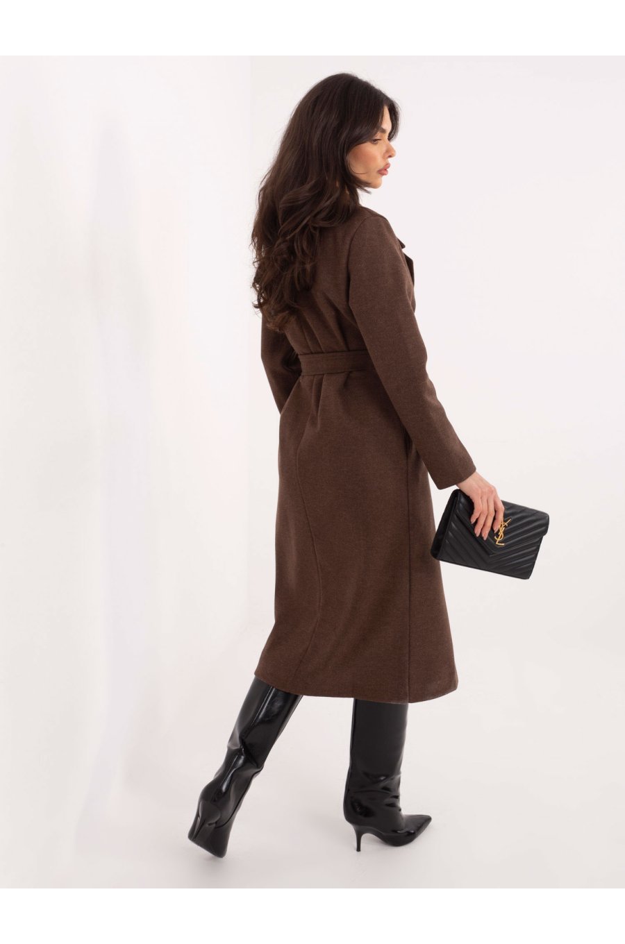 Palton dama  maro cu buzunare revere si cordon Yariana 2 - jojofashion.ro
