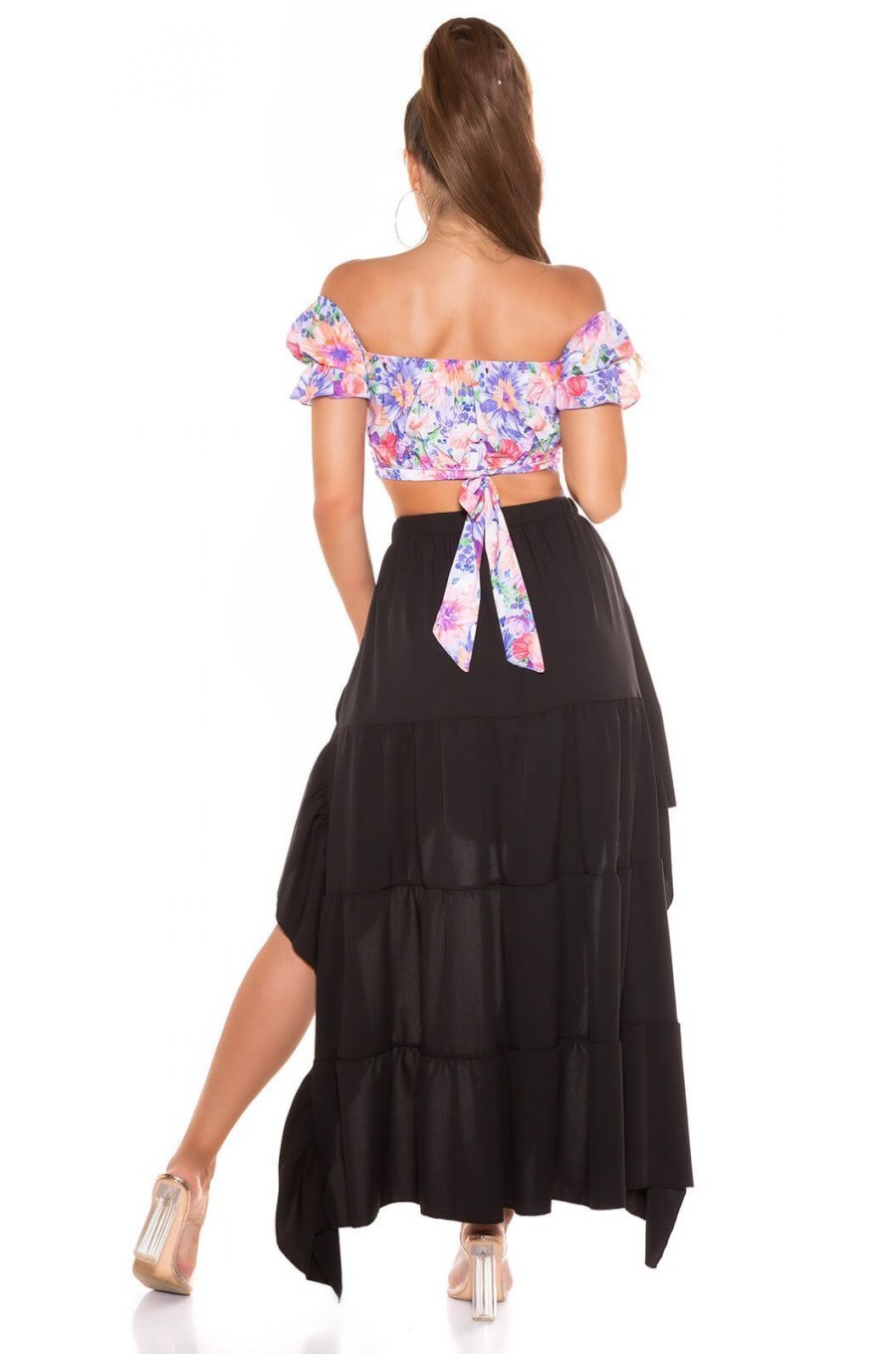 Fusta scurta neagra cu trena latino look Nedelya Fusta scurta neagra cu trena latino look Nedelya 3 - jojofashion.ro