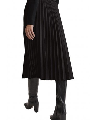 Fusta eleganta midi neagra plisata Florena Fuste dama, Fusta eleganta midi neagra plisata Florena - jojofashion.ro
