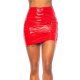 Fusta mulata latex scurta rosie Alyana Fusta mulata latex scurta rosie Alyana 2 - jojofashion.ro