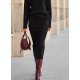 Fusta conica din vascoza, midi, neagra, mulata, CarmenR Fusta conica din vascoza, midi, neagra, mulata, CarmenR 4 - jojofashion.ro
