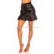Fusta scurta din piele ecologica neagra cu volan plisat Kira 2 - jojofashion.ro