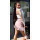 Fusta din piele eco scurta roz cu volan plisat Kylie 6 - jojofashion.ro