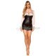 Fusta office imitatie piele scurta  neagra cu talia inalta Elsie 3 - jojofashion.ro