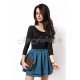 Fusta scurta in clos din vascoza albastra Elana Fusta scurta in clos din vascoza albastra Elana 2 - jojofashion.ro