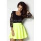 Fusta scurta in clos din vascoza verde neon Saga Fusta scurta in clos din vascoza verde neon Saga 2 - jojofashion.ro