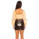Fusta mulata piele eco scurta neagra WetLook cu fermoar pe lateral Koucla Yulia 4 - jojofashion.ro