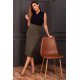 Fusta tip creion, mulata, midi, kaki, clasica, Collie Fusta tip creion, mulata, midi, kaki, clasica, Collie 3 - jojofashion.ro