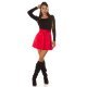 Fusta scurta rosie imitatie piele caprioara cu talia inalta Molly 5 - jojofashion.ro