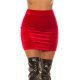 Fusta casual, din catifea, scurta, rosie, mulata, Angelique 2 - jojofashion.ro