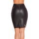 Fusta tip creion piele eco scurta neagra Keila 3 - jojofashion.ro