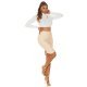 Fusta bandage midi, bej, tip creion, cu fermoar la spate, Sofie 7 - jojofashion.ro