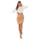 Fusta bandage midi, cappuccino, tip creion, cu fermoar la spate, Sofie 5 - jojofashion.ro