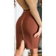 Fusta bandage midi, maro, tip creion, cu fermoar la spate, Sofie Fusta bandage midi, maro, tip creion, cu fermoar la spate, Sofie 2 - jojofashion.ro
