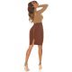 Fusta bandage midi, maro, tip creion, cu fermoar la spate, Sofie Fusta bandage midi, maro, tip creion, cu fermoar la spate, Sofie 6 - jojofashion.ro