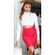 Fusta bandage midi, roz zmeura, tip creion, cu fermoar la spate, Sofie Fusta bandage midi, roz zmeura, tip creion, cu fermoar la spate, Sofie 3 - jojofashion.ro