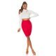 Fusta bandage midi, roz zmeura, tip creion, cu fermoar la spate, Sofie Fusta bandage midi, roz zmeura, tip creion, cu fermoar la spate, Sofie 5 - jojofashion.ro