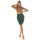 Fusta bandage midi, verde, tip creion, cu fermoar la spate, Sofie 4 - jojofashion.ro