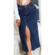 Fusta blugi lunga, albastra, din denim, cu talia inalta, Sigrid Fusta blugi lunga, albastra, din denim, cu talia inalta, Sigrid 2 - jojofashion.ro