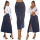 Fusta blugi lunga, albastra, din denim, cu talia inalta, Sigrid Fusta blugi lunga, albastra, din denim, cu talia inalta, Sigrid 9 - jojofashion.ro