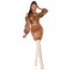 Fusta casual, din catifea, scurta, cappuccino, mulata, Angelique 5 - jojofashion.ro
