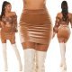 Fusta casual, din catifea, scurta, cappuccino, mulata, Angelique 9 - jojofashion.ro