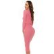 Fusta casual, tip creion, din tricot, midi, corai, mulata, Reykan 3 - jojofashion.ro