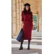 Fusta conica din vascoza, midi, burgundy, mulata, CarmenR Fusta conica din vascoza, midi, burgundy, mulata, CarmenR 2 - jojofashion.ro