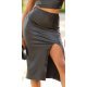 Fusta conica piele eco midi, neagra Ektrinis Fusta conica piele eco midi, neagra Ektrinis 2 - jojofashion.ro