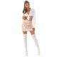 Fusta cu aspect metalic, din vascoza, aurie, scurta, cu tinte, Andia Fusta cu aspect metalic, din vascoza, aurie, scurta, cu tinte, Andia 8 - jojofashion.ro